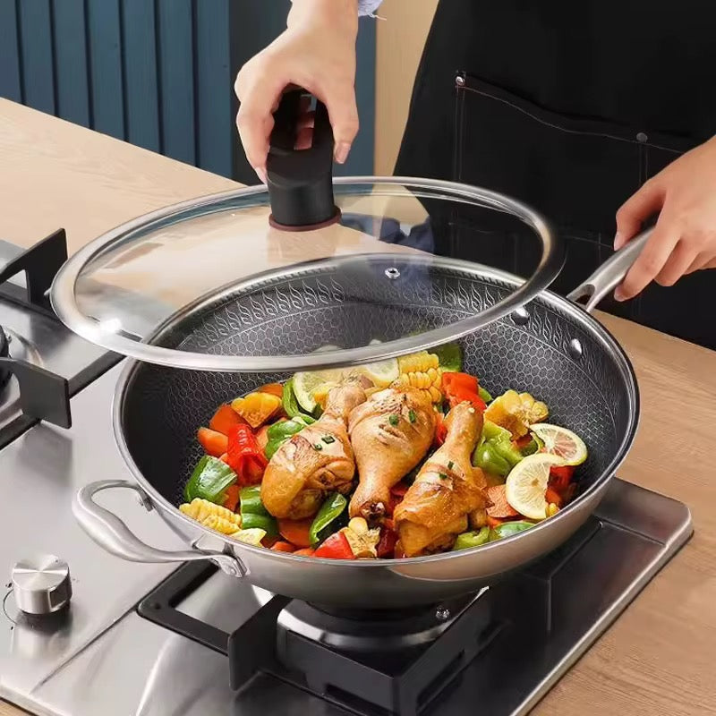 Stainless Steel Wok With Cover