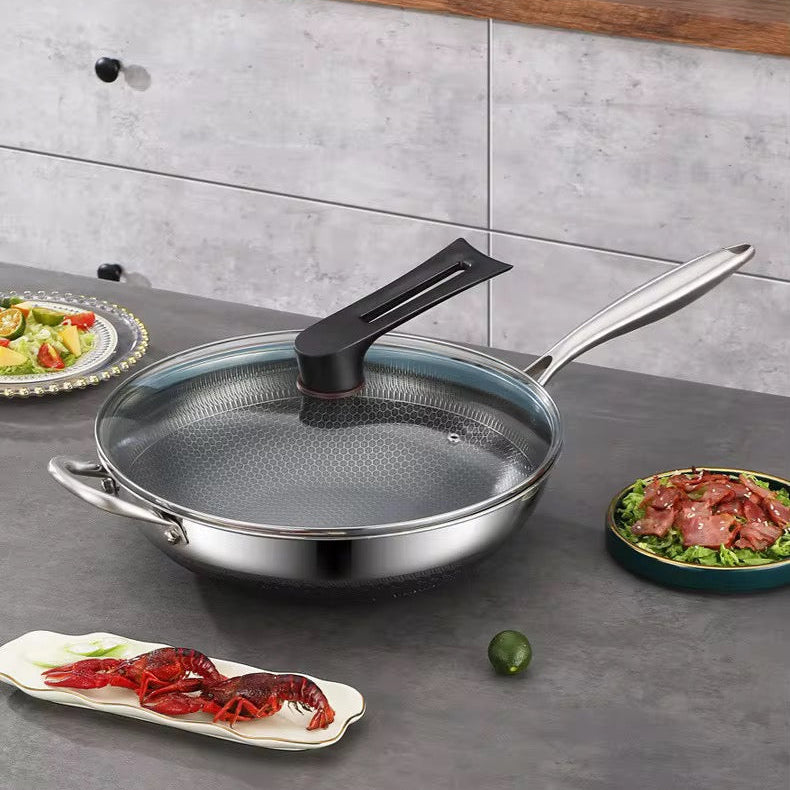 Stainless Steel Wok With Cover