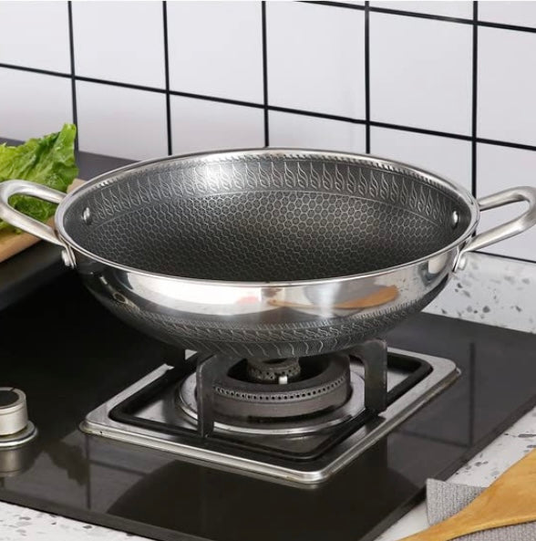 Stainless Steel Honeycomb Wok