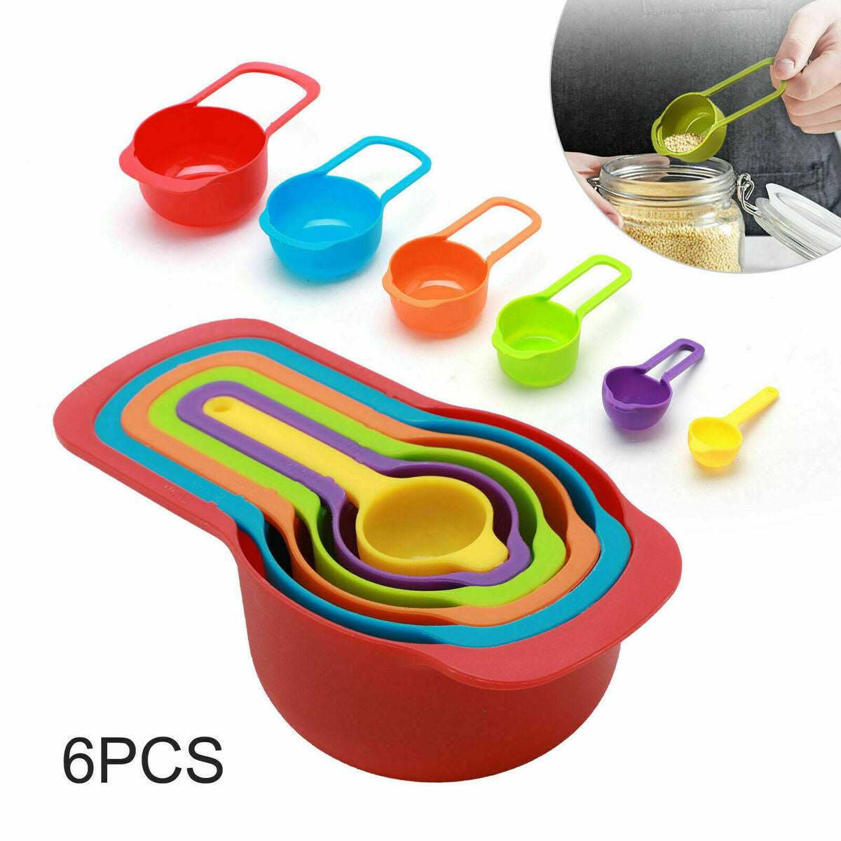 Plastic Stackable Measuring Cup & Spoon Set