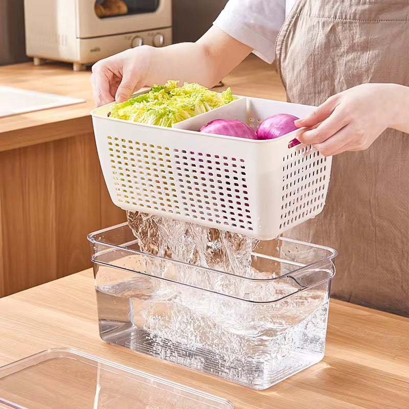 Acrylic Fridge Container With Strainer
