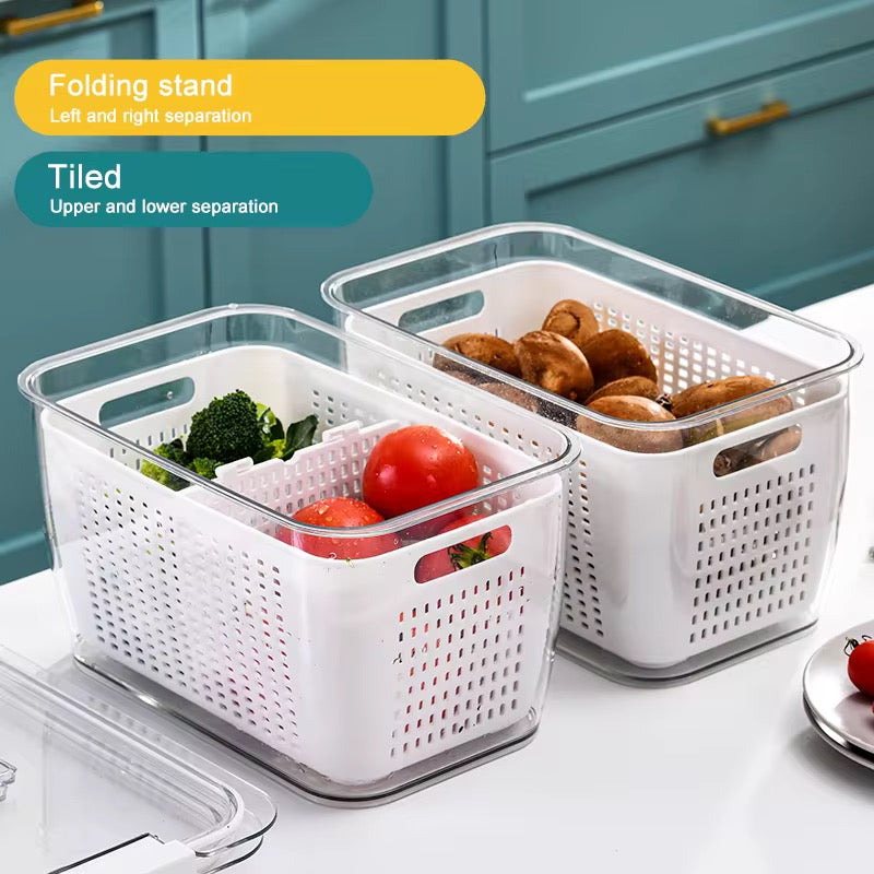 Acrylic Fridge Container With Strainer