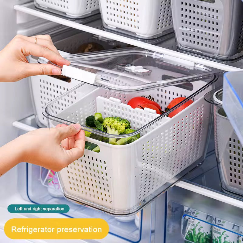 Acrylic Fridge Container With Strainer