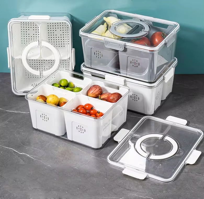 Acrylic 4 Compartment Fridge Organizer