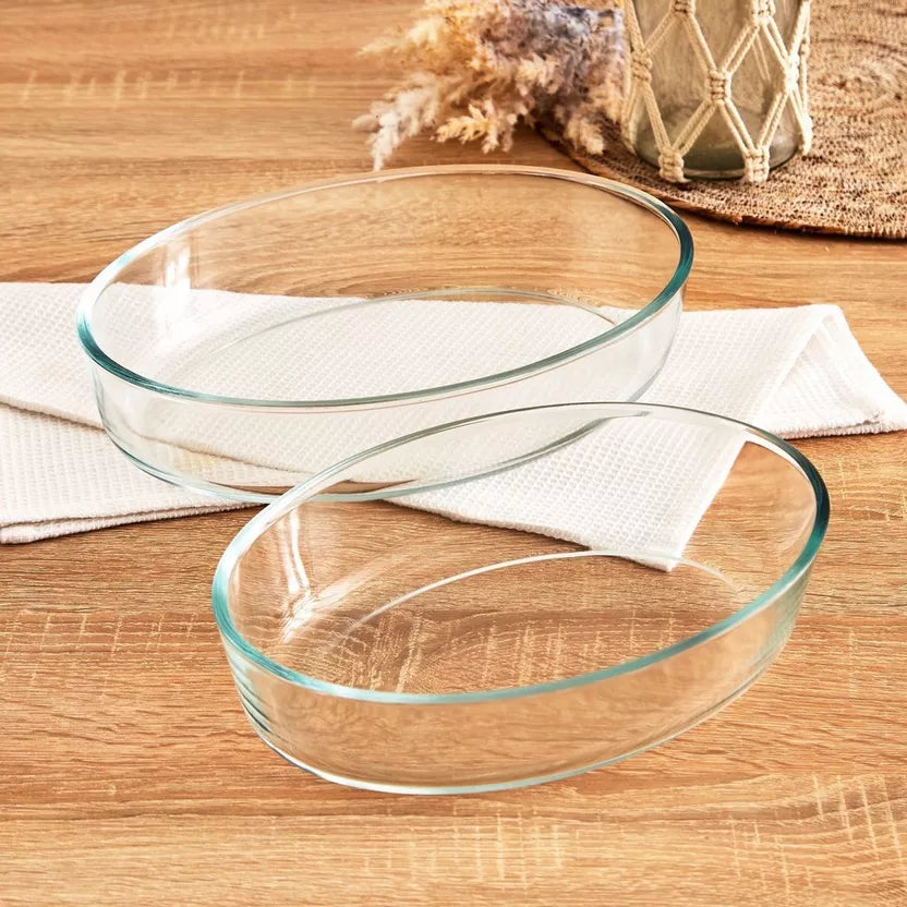 Glass Oval Oven Dish 2 Piece Set