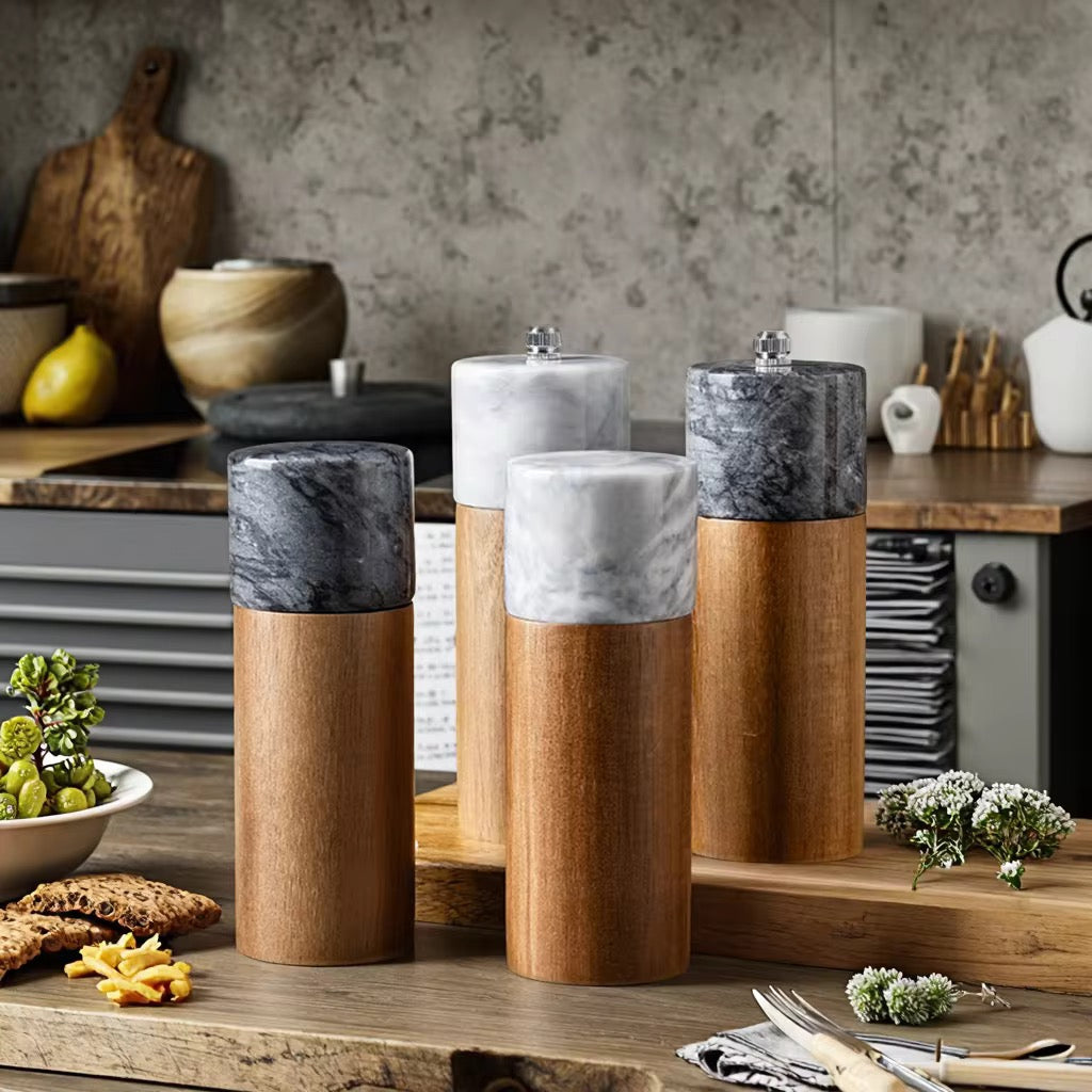 Acacia & Marble Pepper Grinder