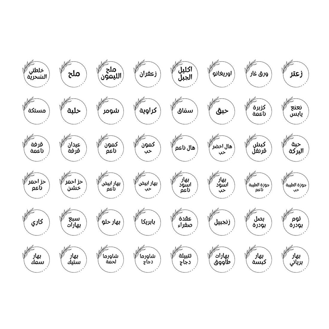 Spices Label Stickers
