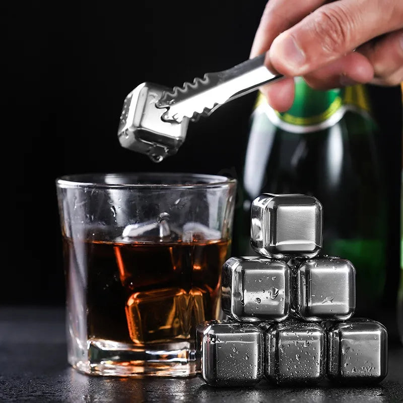 Reusable Stainless Steel Ice Cubes &amp; Clip