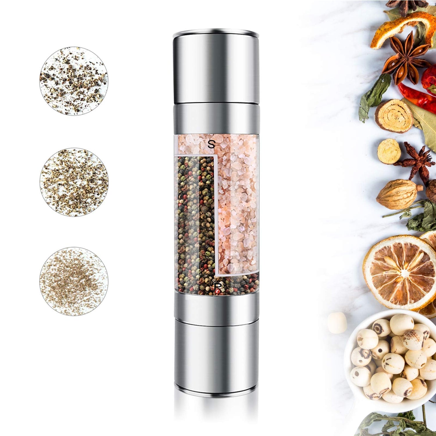 Stainless Steel Double Pepper Grinder