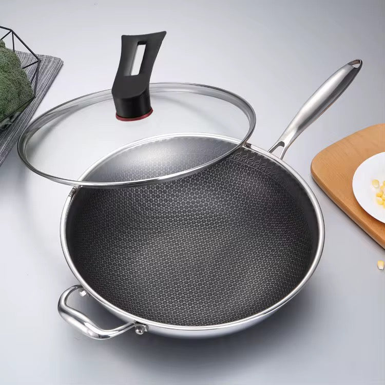 Stainless Steel Wok With Cover