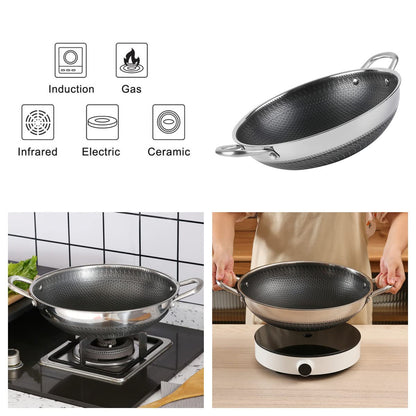 Stainless Steel Honeycomb Wok
