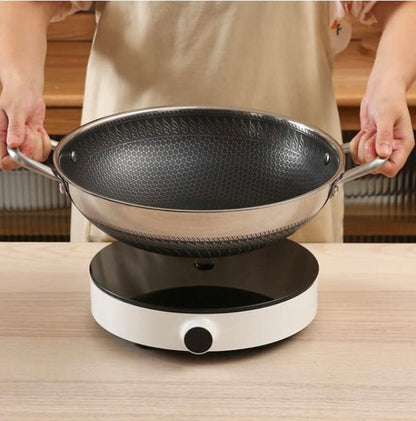 Stainless Steel Honeycomb Wok