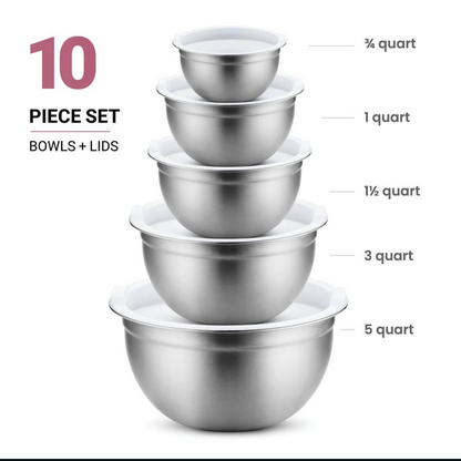 Stainless Steel Bowl Set 5pc Set