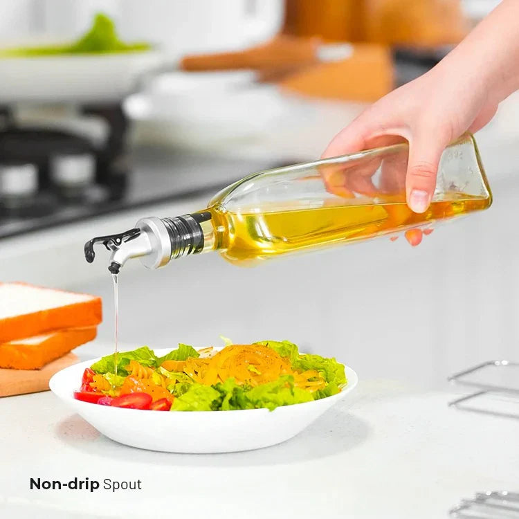 Glass Oil Cruets &amp; Funnel Set