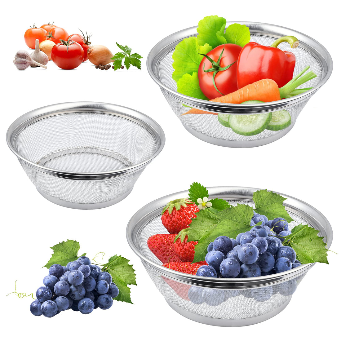 Stainless Steel Mesh Brim Basket