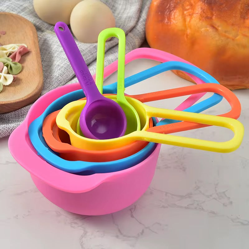 Plastic Stackable Measuring Cup &amp; Spoon Set
