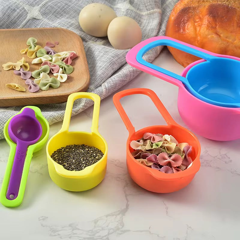 Plastic Stackable Measuring Cup &amp; Spoon Set