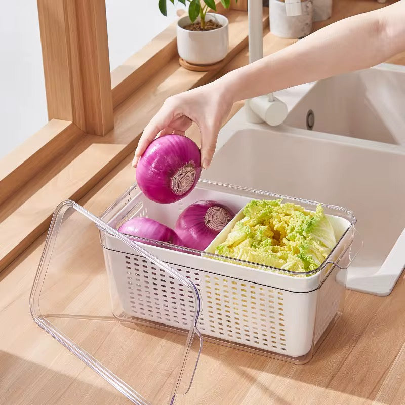 Acrylic Fridge Container With Strainer