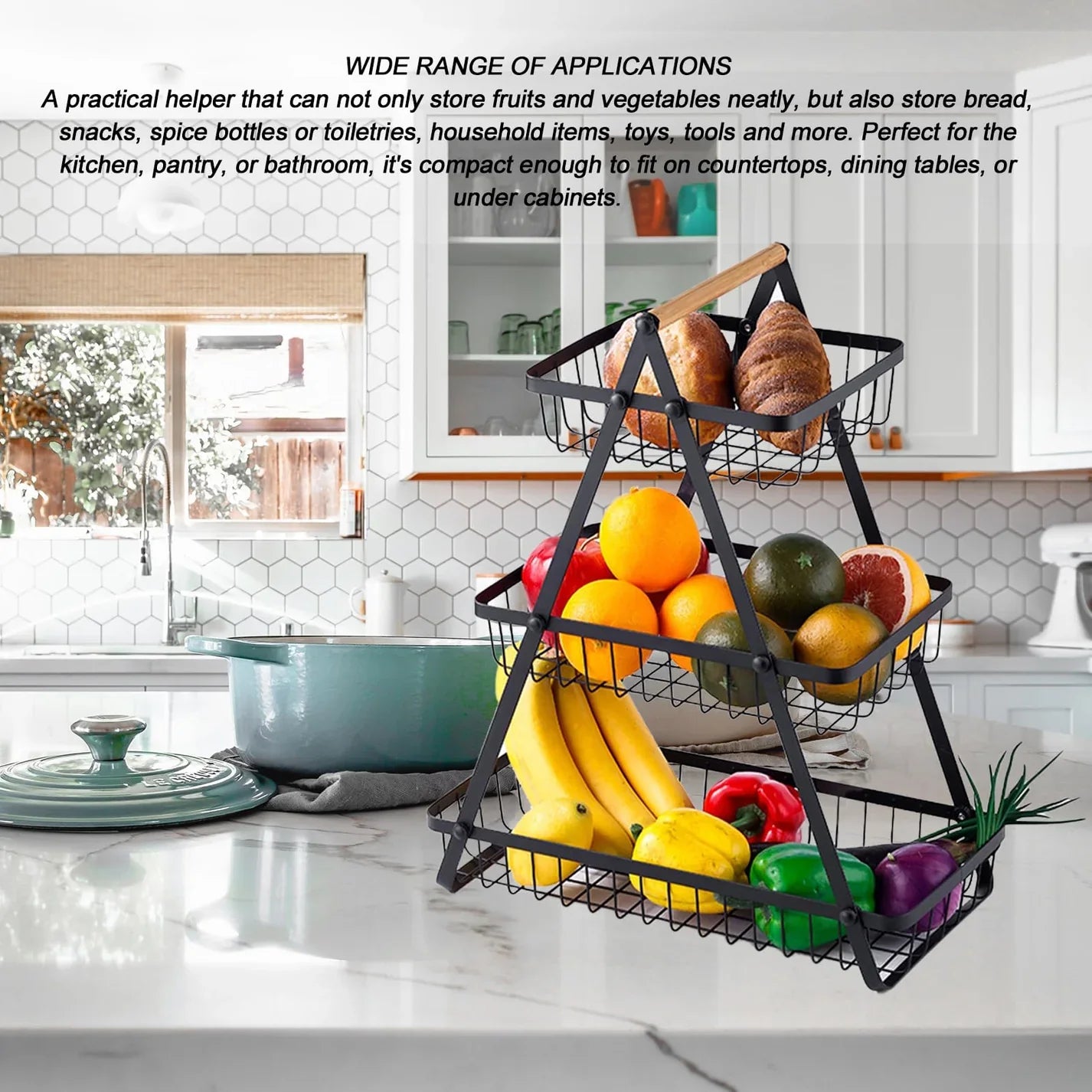 Three Tier Fruit Basket Organizer