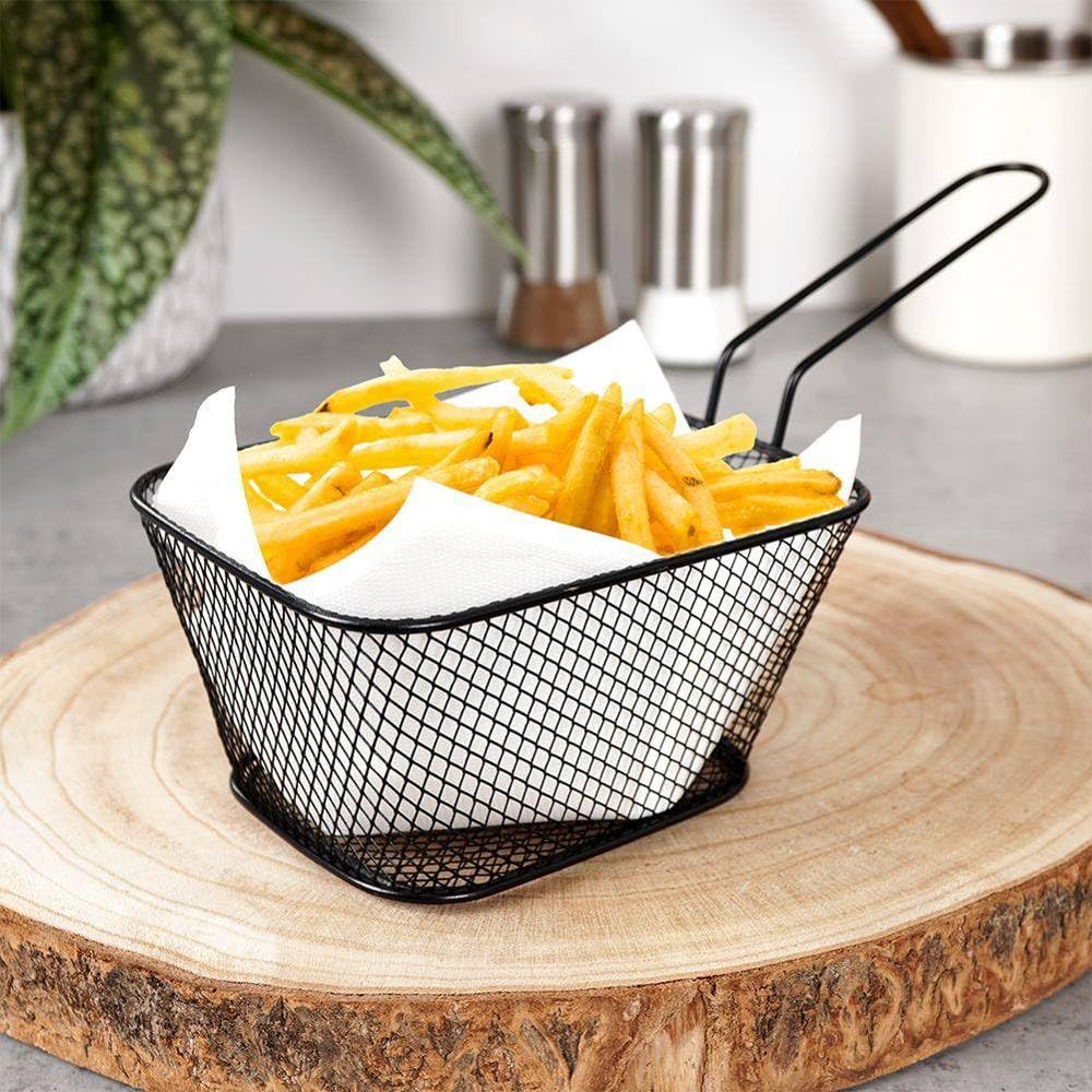 Black Square Fries Serving Basket
