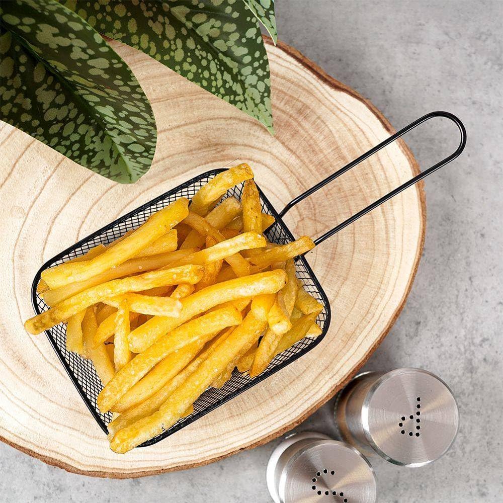 Black Square Fries Serving Basket