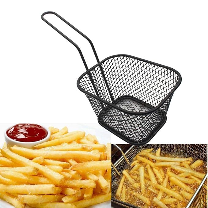 Black Square Fries Serving Basket