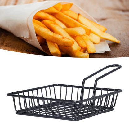 Black Square Shallow Serving Basket