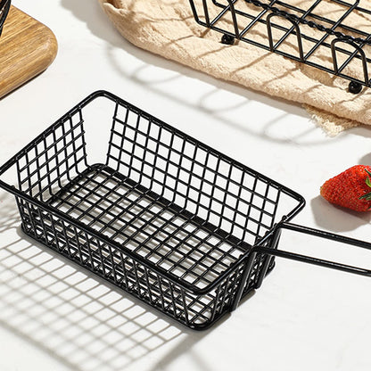 Black Rectangular Serving Basket