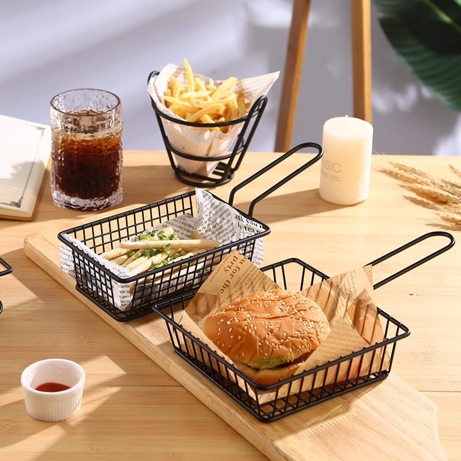 Black Rectangular Serving Basket