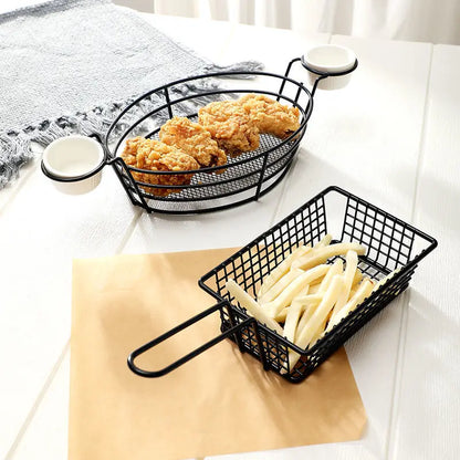 Black Rectangular Serving Basket