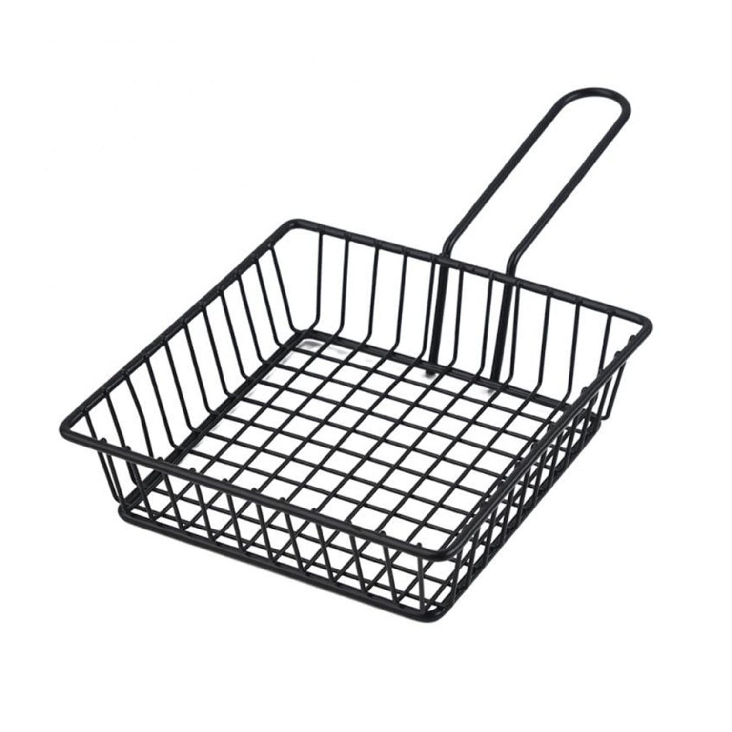 Black Square Shallow Serving Basket