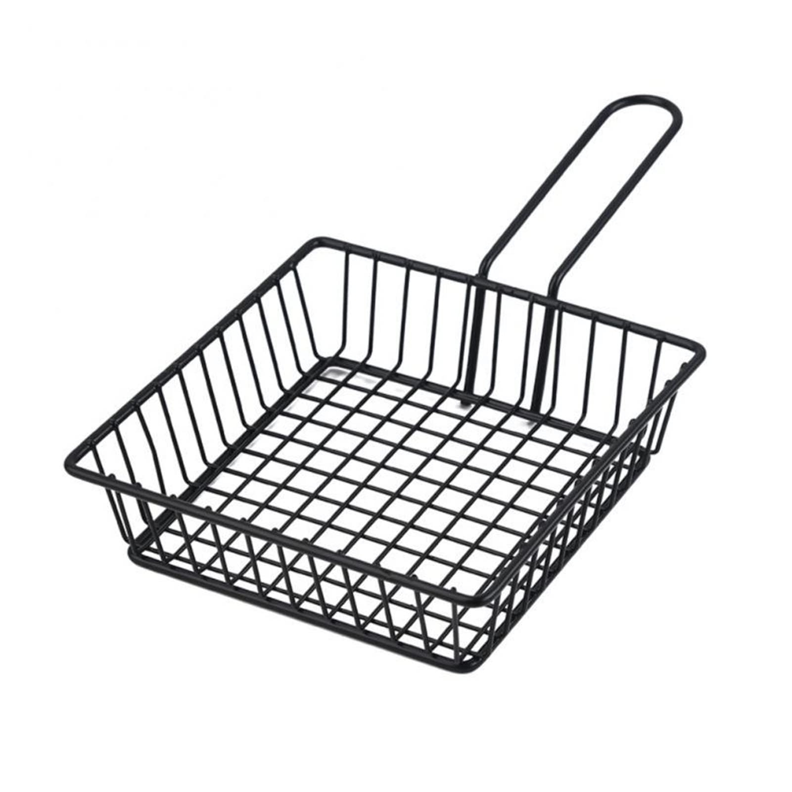Black Square Shallow Serving Basket