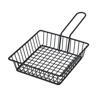 Black Square Shallow Serving Basket