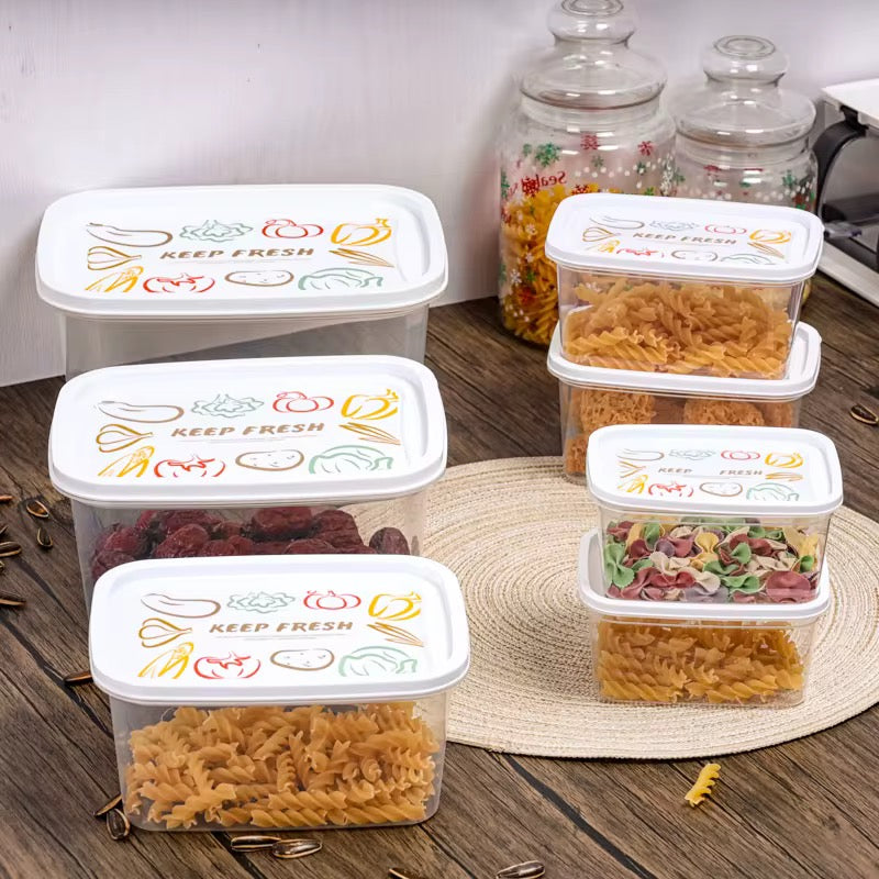 Large 7 Piece Square Food Container Set