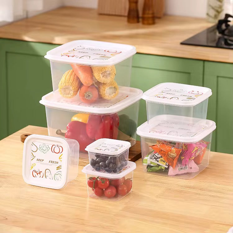 Large 7 Piece Square Food Container Set