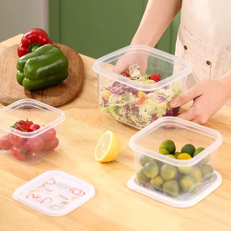 Large 7 Piece Square Food Container Set