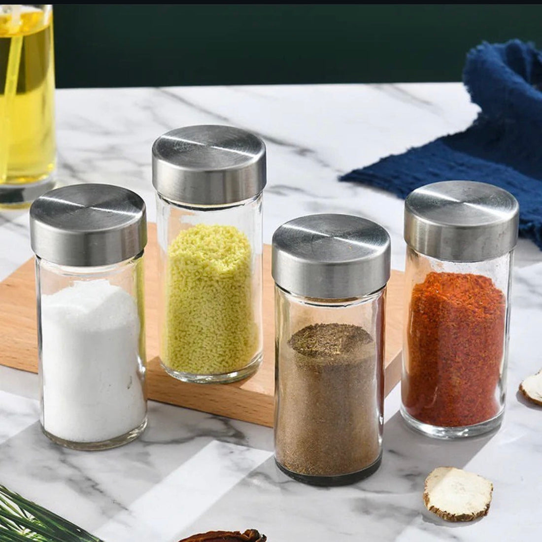 Round Glass Spice Jar