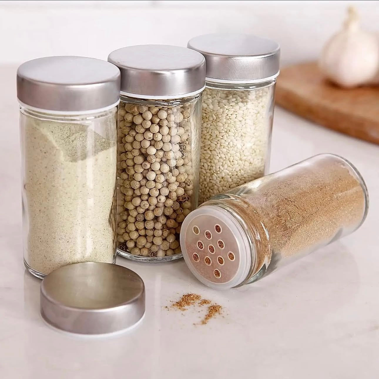 Round Glass Spice Jar