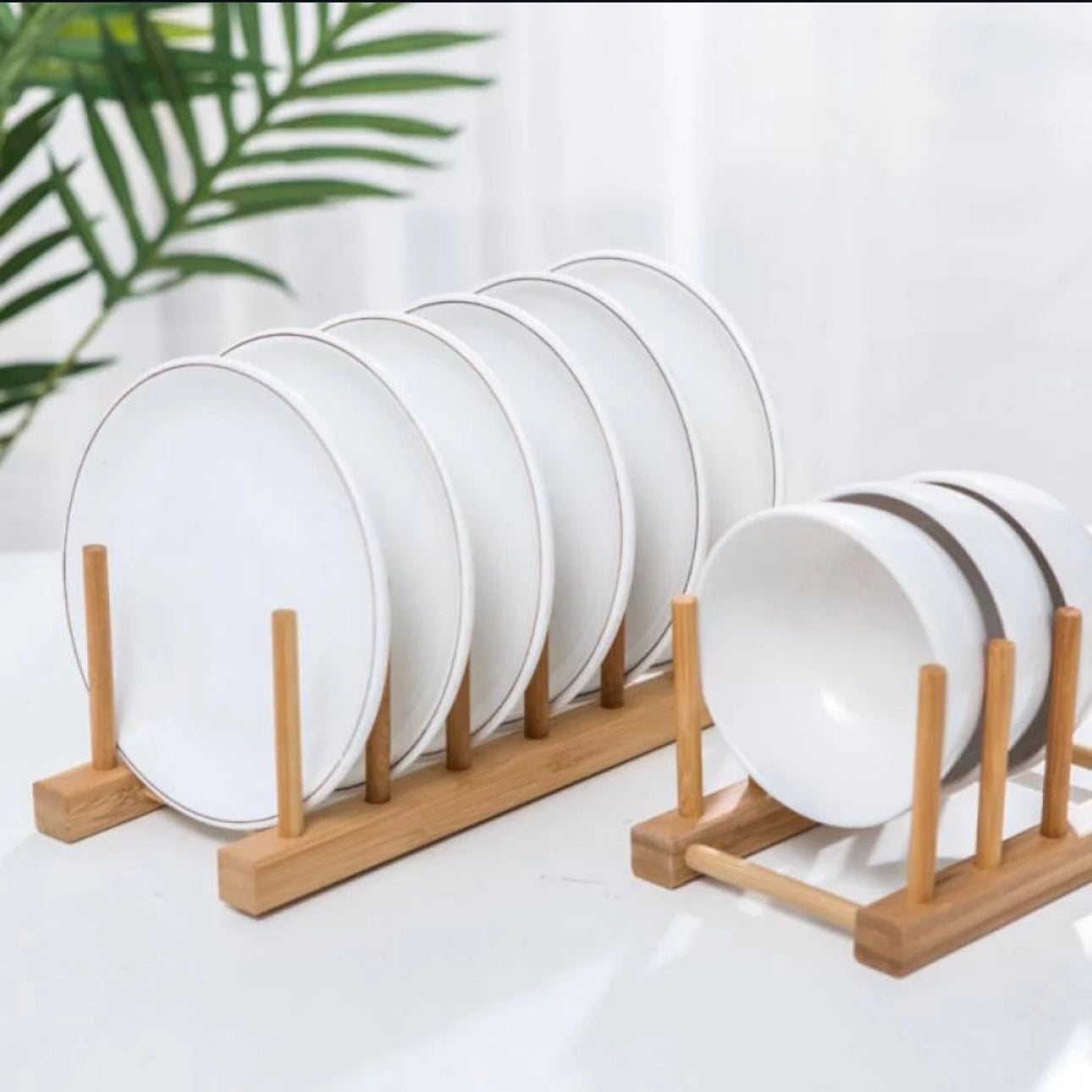 Bamboo Plate Organizer