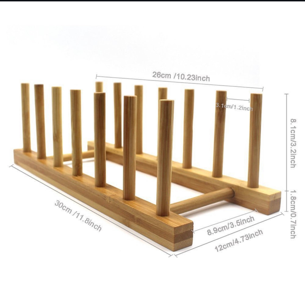 Bamboo Plate Organizer