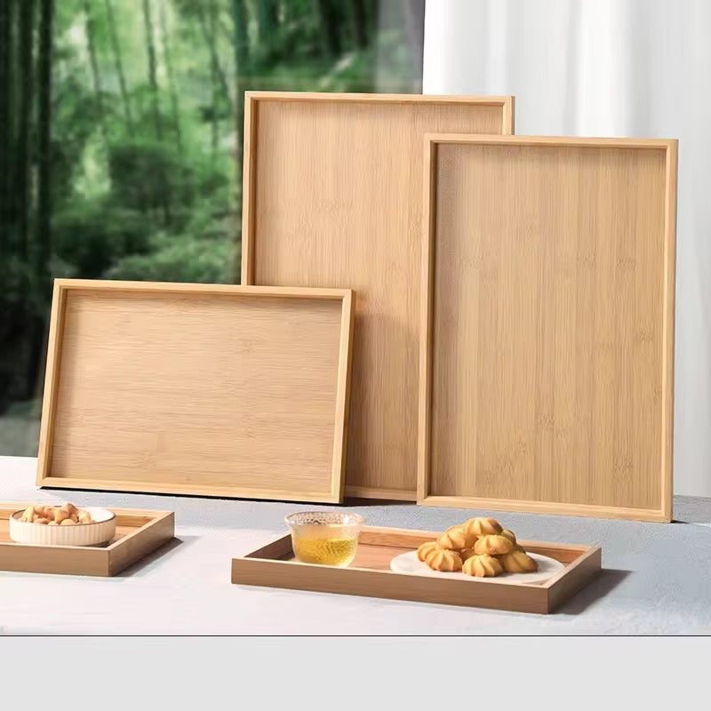 Wooden 3 Piece Tray Set