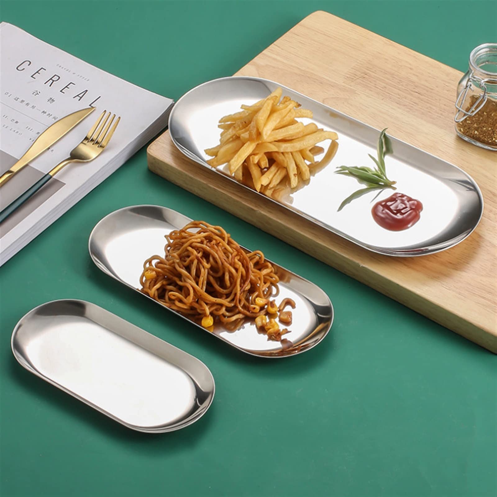 Stainless Steel Oval Serving Plate