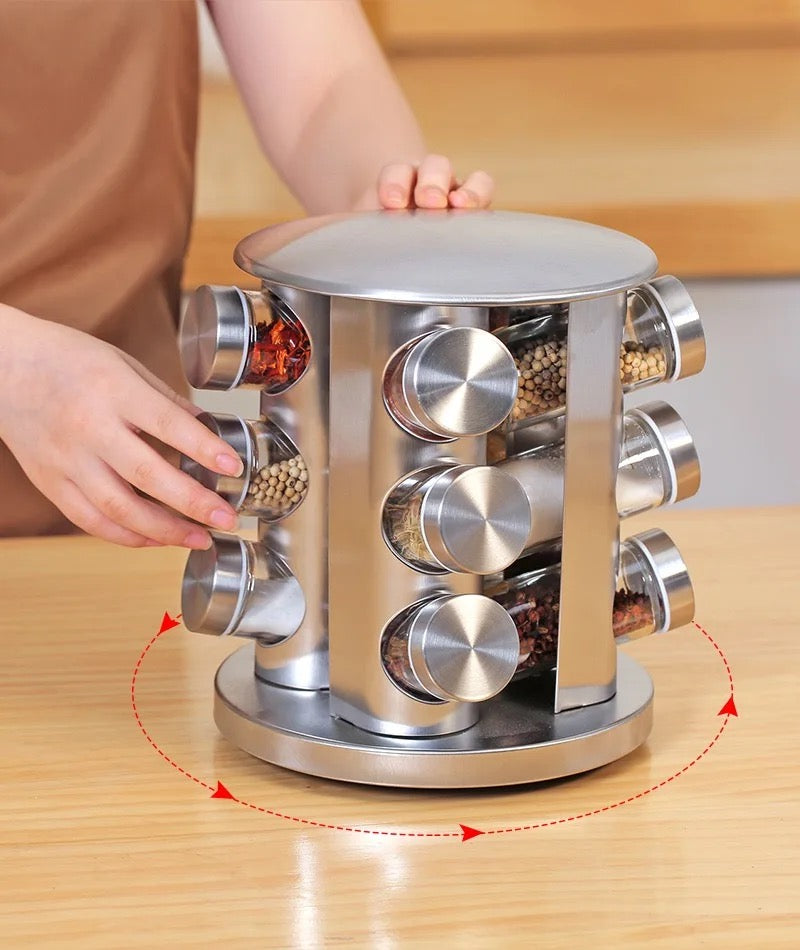 Stainless Steel Spice Jar Carousel