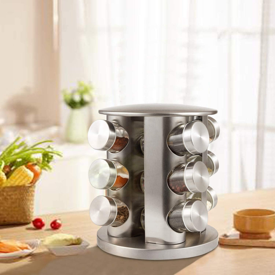 Stainless Steel Spice Jar Carousel