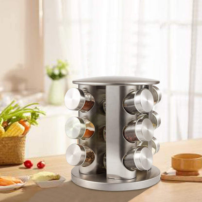 Stainless Steel Spice Jar Carousel