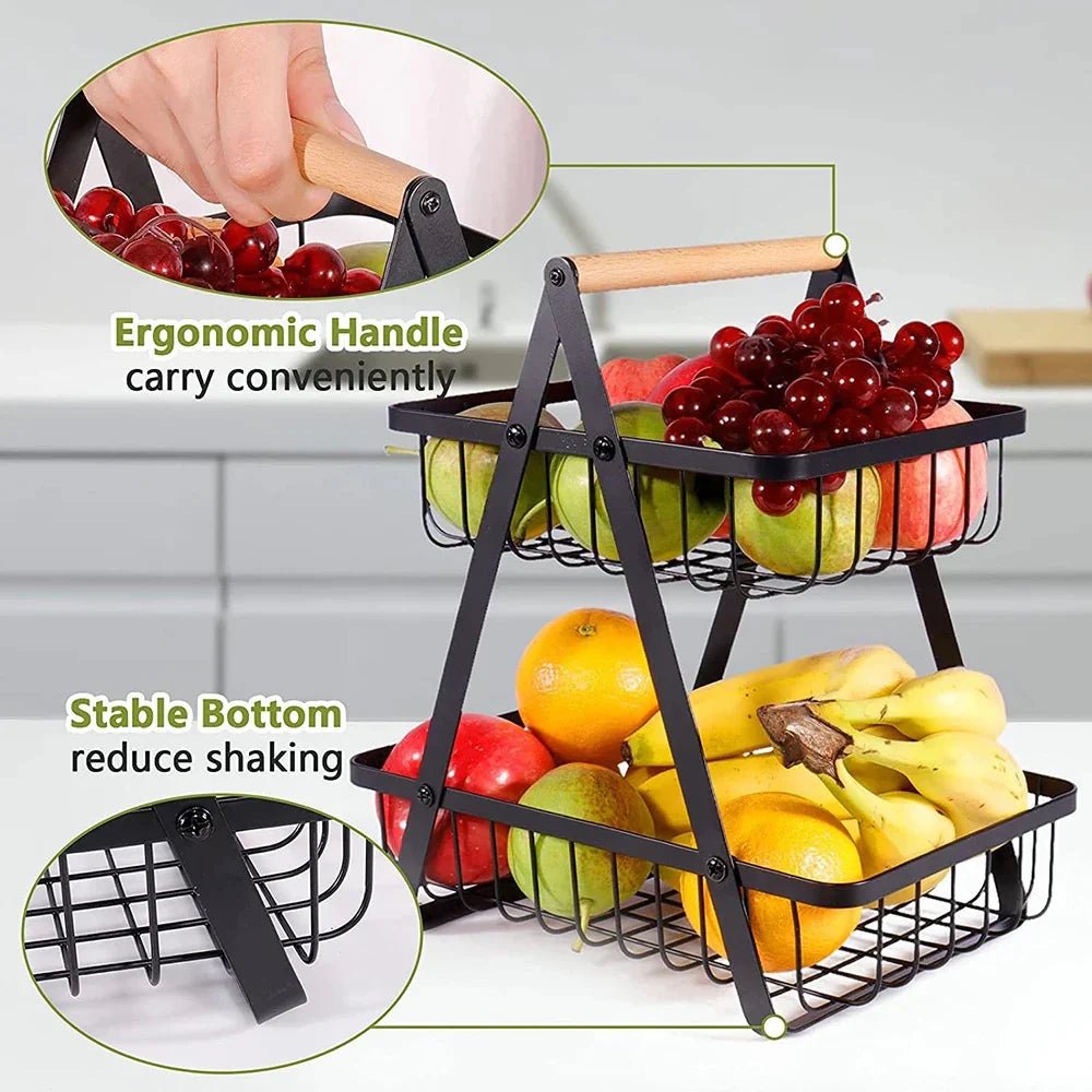 Two Tier Fruit Basket Organizer
