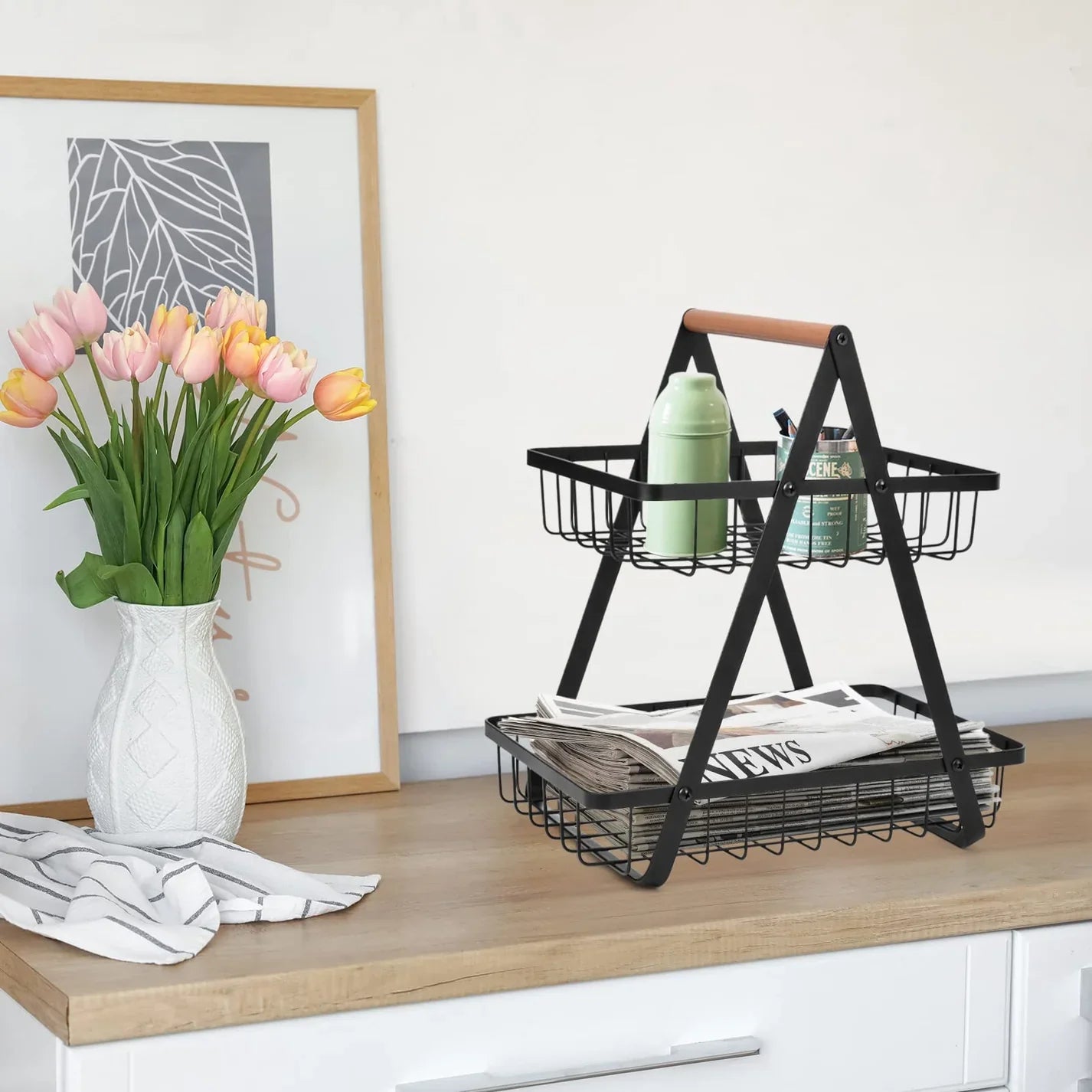 Two Tier Fruit Basket Organizer