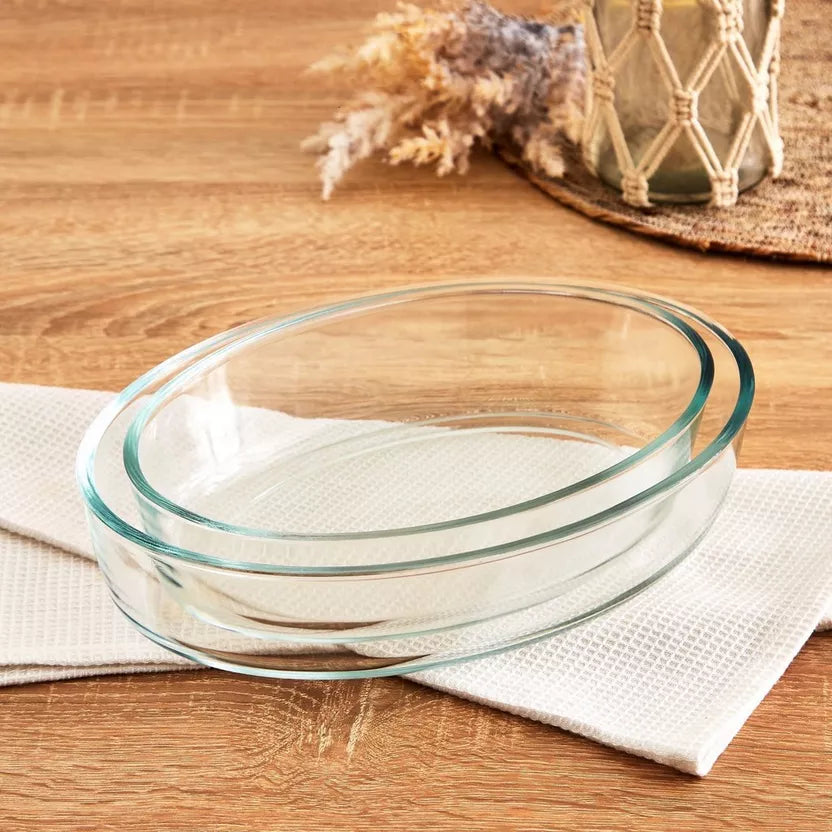 Glass Oval Oven Dish 2 Piece Set