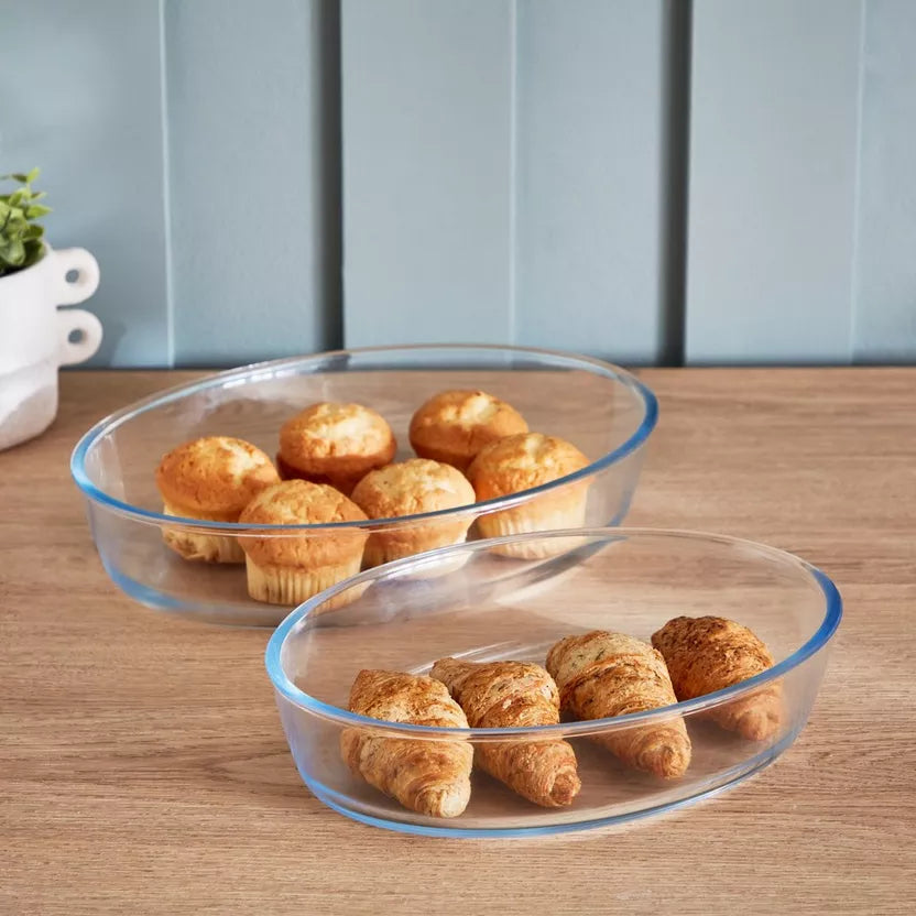 Glass Oval Oven Dish 2 Piece Set