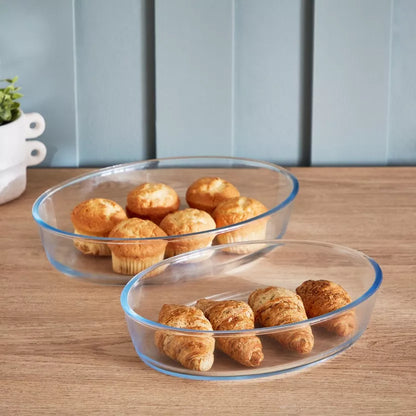 Glass Oval Oven Dish 2 Piece Set